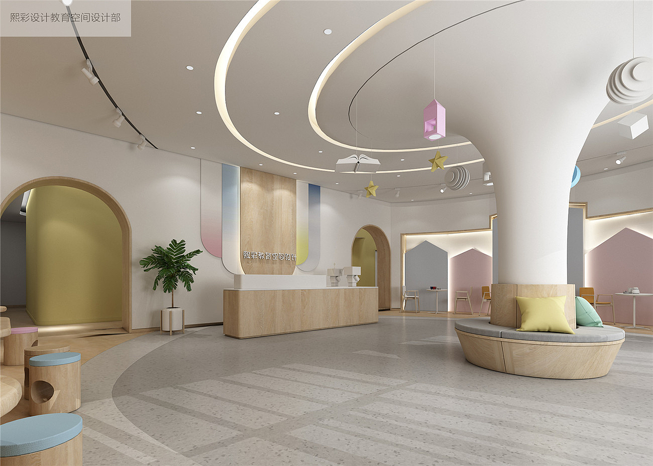 培训机构的装修效果图|少儿英语培训装修（图ZMTg0ODM2NTM2） - 家装设计 - 站酷设计师品牌设计Calvin原创素材 - 站酷ZCOOL