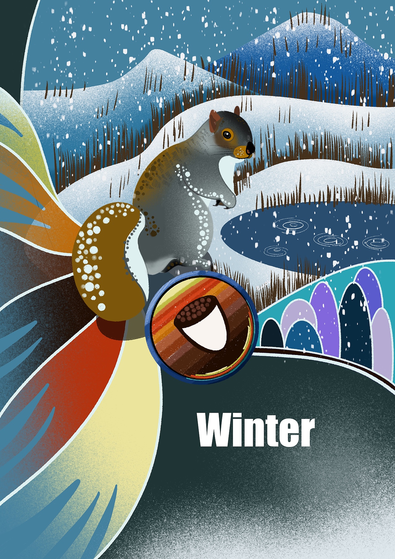 四季自然好風(fēng)光—春回/夏行/秋來/冬至（圖ZMjY0NzgzOTQw） - 商業(yè)插畫 - 站酷設(shè)計(jì)師BOOK巴克原創(chuàng)素材 - 站酷ZCOOL