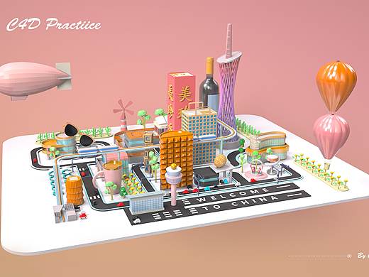c4d城市场景