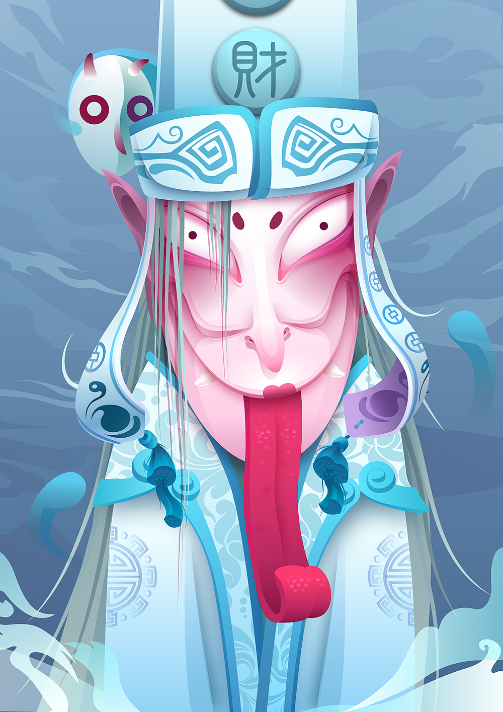 黑白无常上色（图ZMTI0MjQzNDky） - 创作习作 - 站酷设计师插画师春雨原创素材 - 站酷ZCOOL