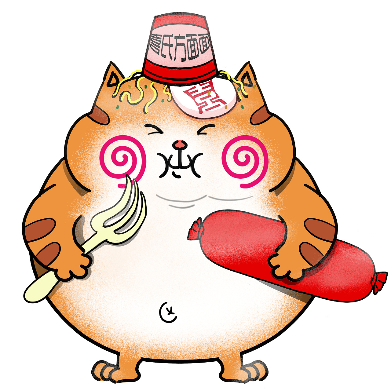       吃泡面的猫猫