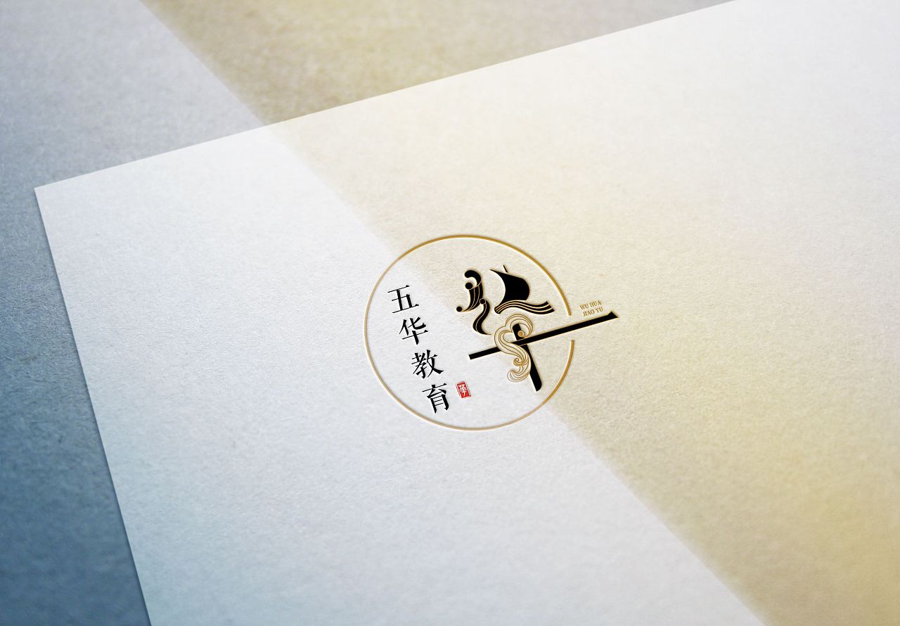 五华教育体育logo设计 中国风logo设计|平面|品牌|五彩斑斓的黑妞