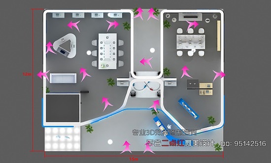 移动5G科技展位设计3D效果图