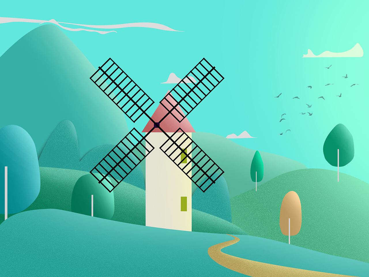 山野小景|插画|创作习作|guozi1 - 原创作品 - 站酷 (zcool)