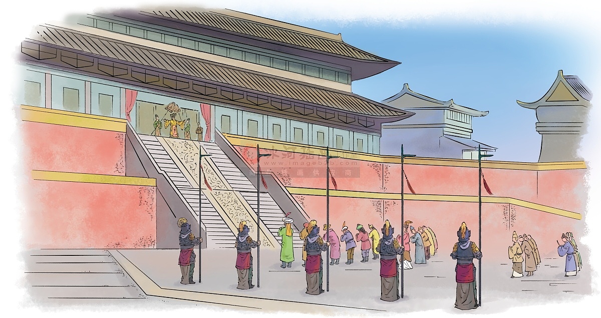 中小学名著分级阅读历史类上下五千年彩色水墨儿童插画