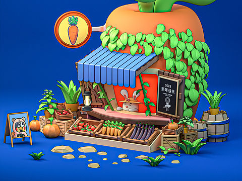 Blender 兔年小场景案例