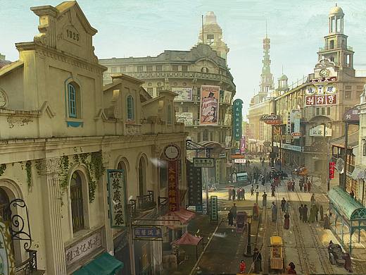 民国场景概念设计练习（个人主页-ZNDI3NjU1NDQ=） - 概念设定 - 站酷设计师Seline1736原创素材 - 站酷ZCOOL