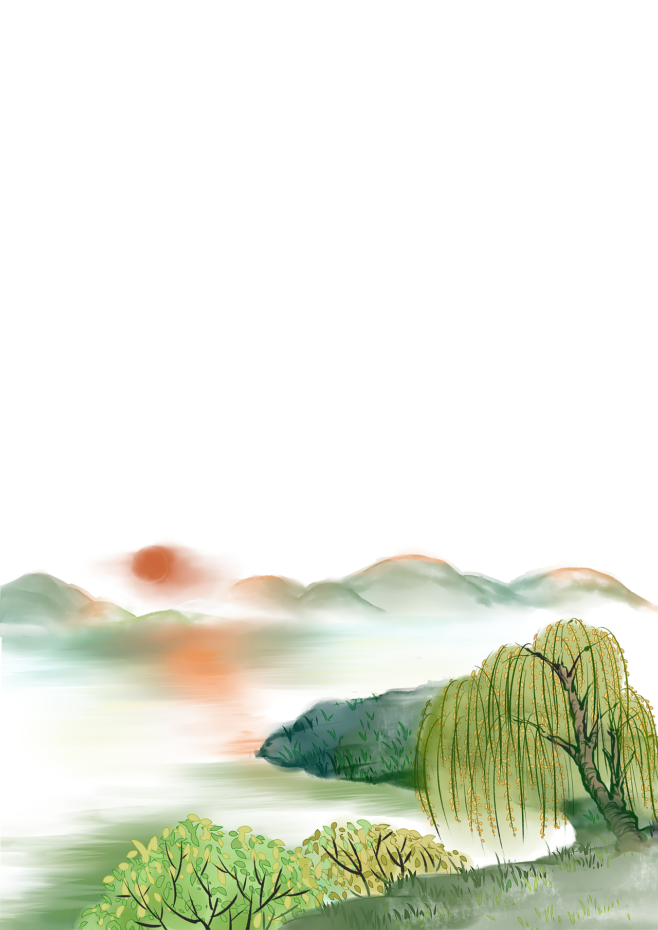 版绘水墨古诗配图