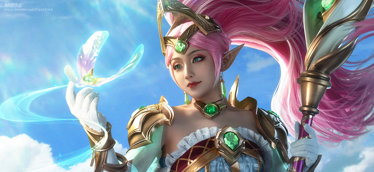 英雄联盟风女皮肤:女帝·迦娜 cosplay合成摄影后期