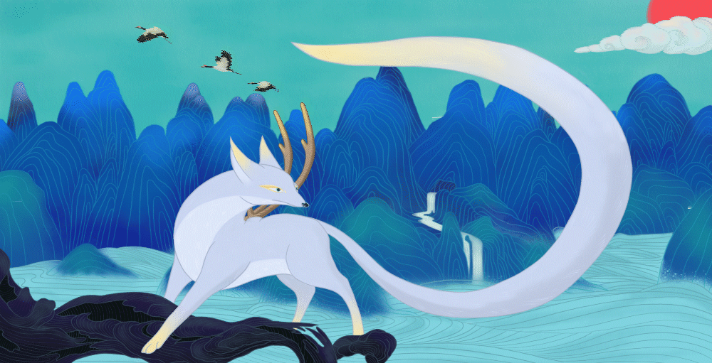 《中国神怪》系列插画作品——乘黄