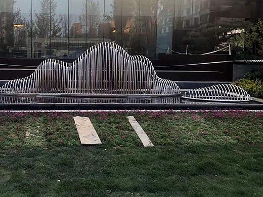 售楼处不锈钢假山雕塑设计定制