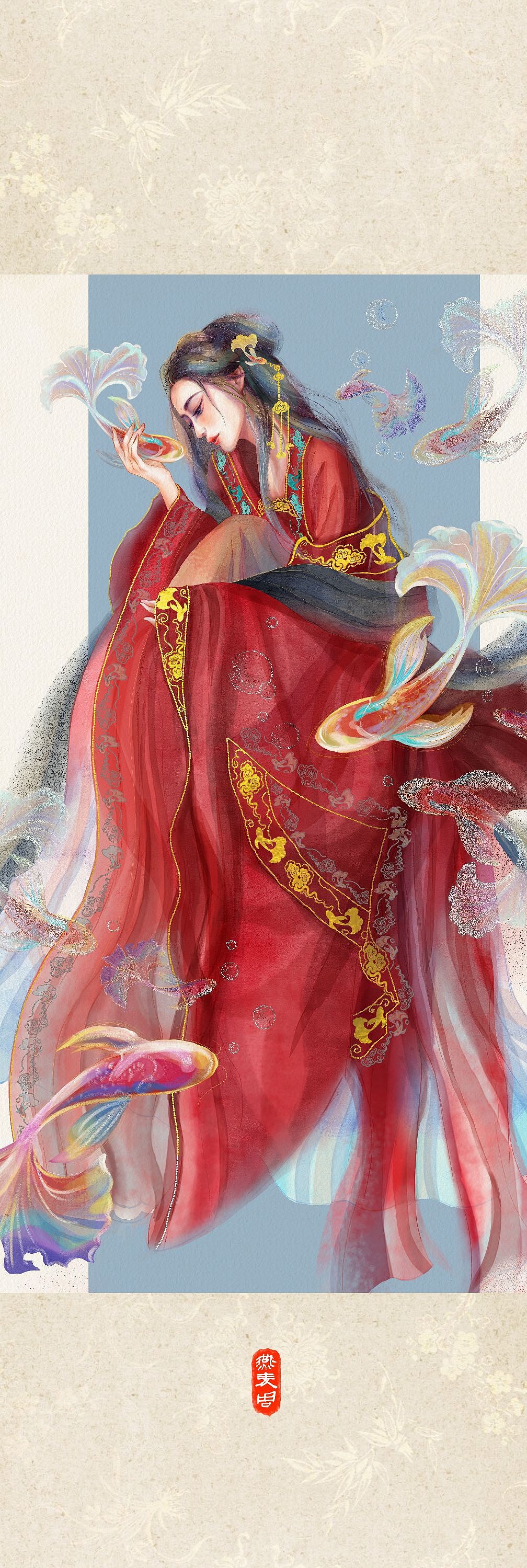 古风美人图鉴（图ZMzQ4MDQxNTg4） - 商业插画 - 站酷设计师燕麦周原创素材 - 站酷ZCOOL
