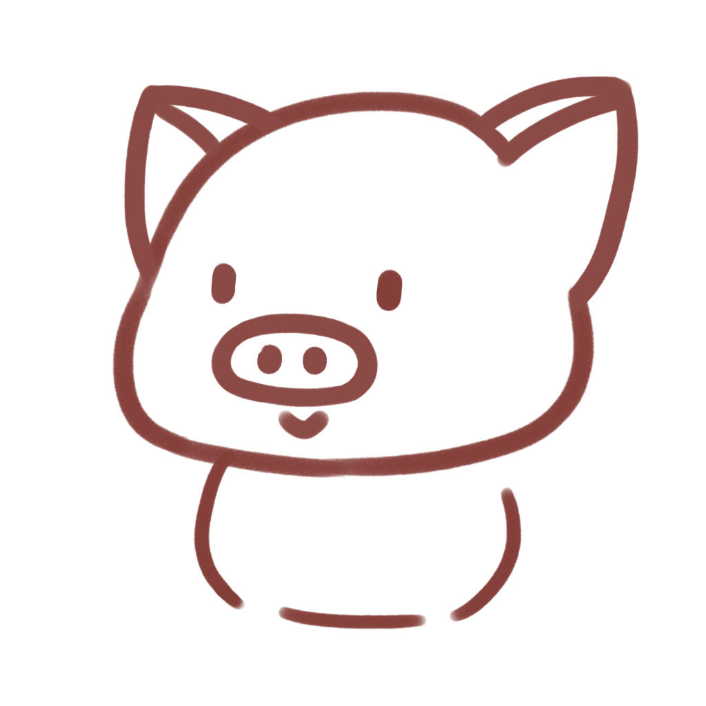 简易猪头的画法_简易可爱猪的画法_微信公众号文章