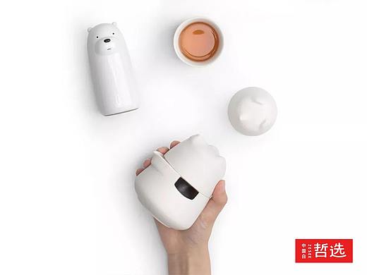 【 中国白·哲选 】北极熊快客杯 便捷 陶瓷 家用 简约 