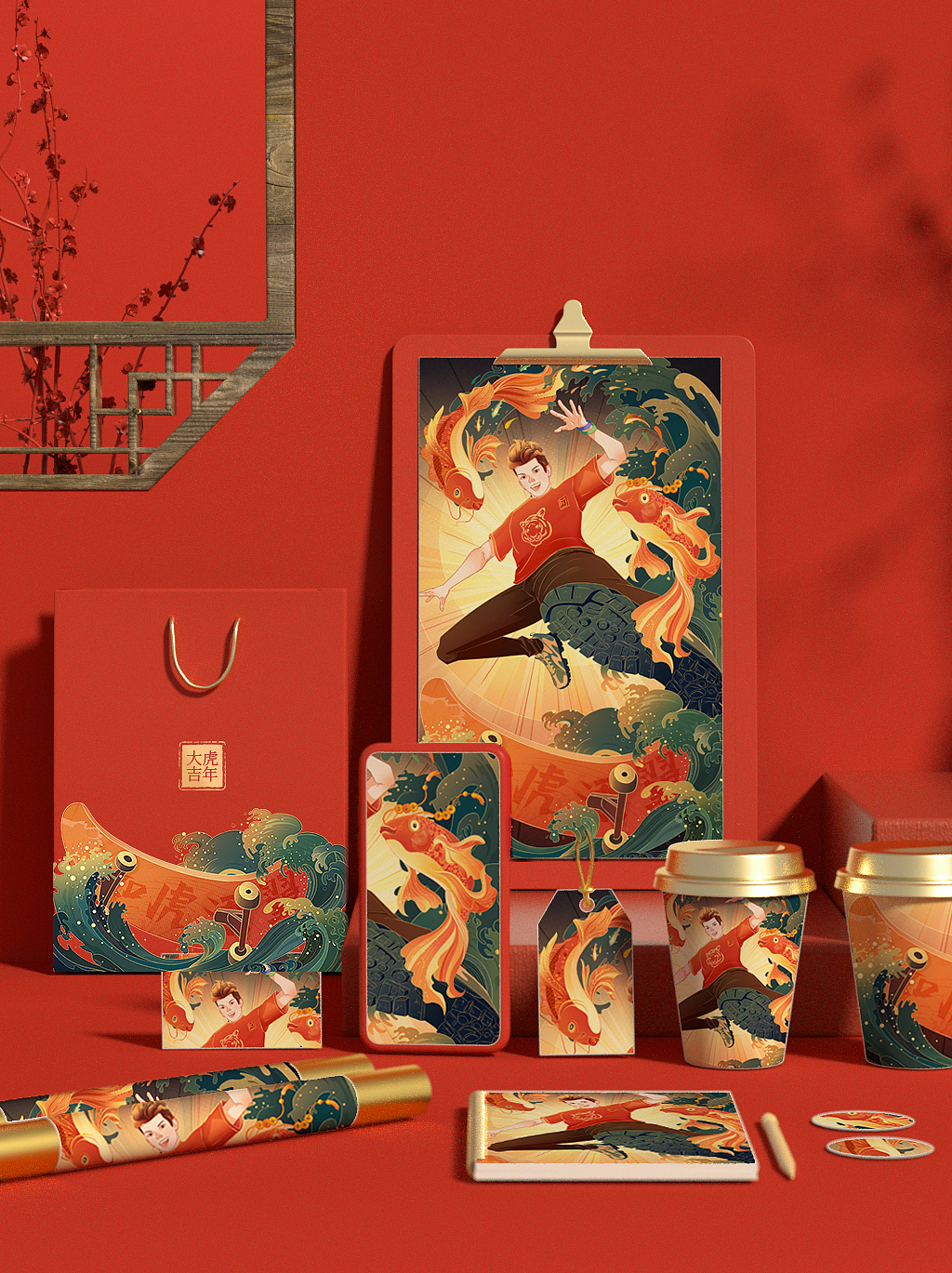 国潮/虎年新年贺图（图ZMjkyOTI3NzQw） - 创作习作 - 站酷设计师一颗小白菜吖原创素材 - 站酷ZCOOL