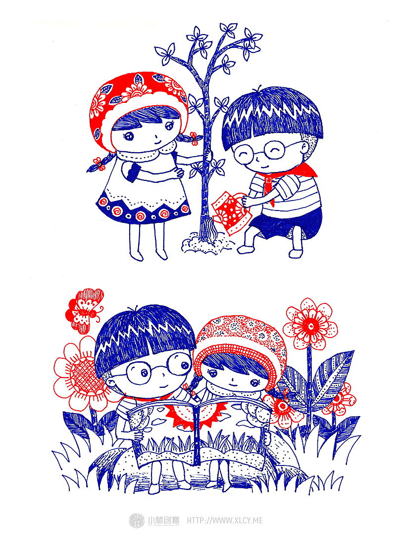 好朋友（图ZMTk3NTk1ODA=） - 儿童插画 - 站酷设计师钟小林原创素材 - 站酷ZCOOL