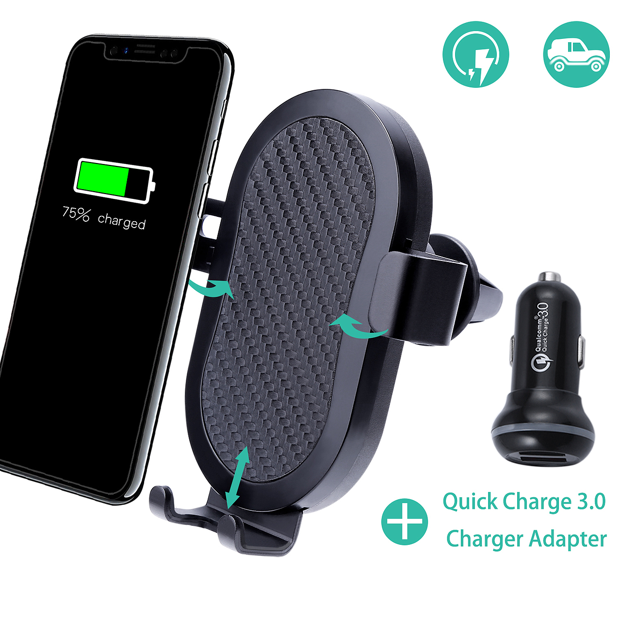 亚马逊产品摄影 PS精修图场景图合成A+—车充