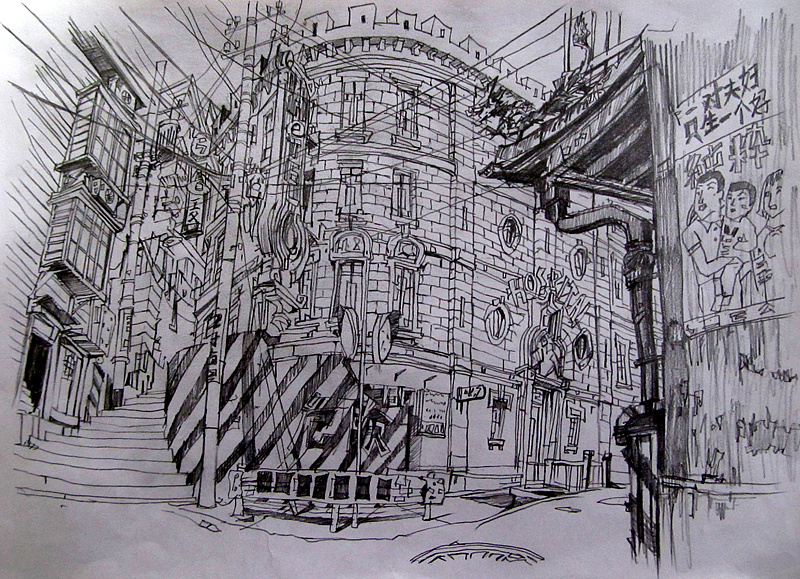 恶童场景-铅笔手绘临摹