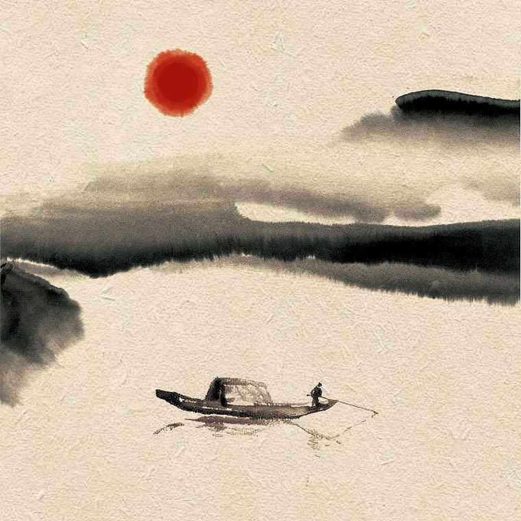 一日一山一舟，极简的水墨山水画（图ZMTk1MDQxODIw） - 绘画 - 站酷设计师创e派原创素材 - 站酷ZCOOL