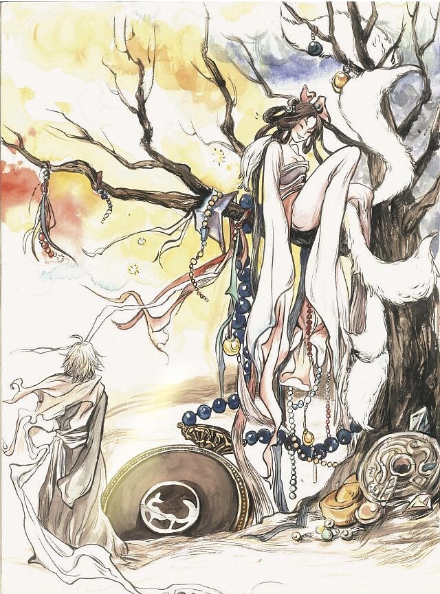 古风插画【二】月姬 洛神