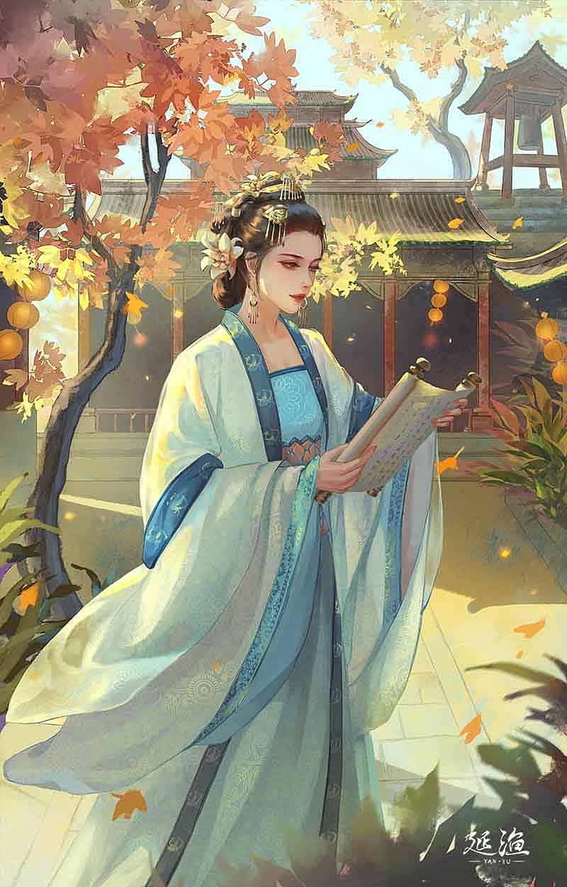古风插画女（图ZMzc5NzQwMTAw） - 创作习作 - 站酷设计师延渔原创素材 - 站酷ZCOOL