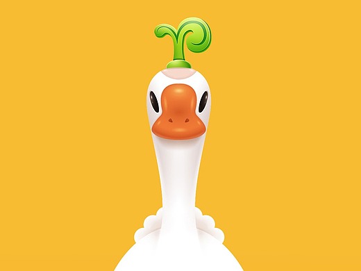 秃头大鹅插画-商业插画我是鲤鱼精2年前卡通小鹅角色设计三维-人物