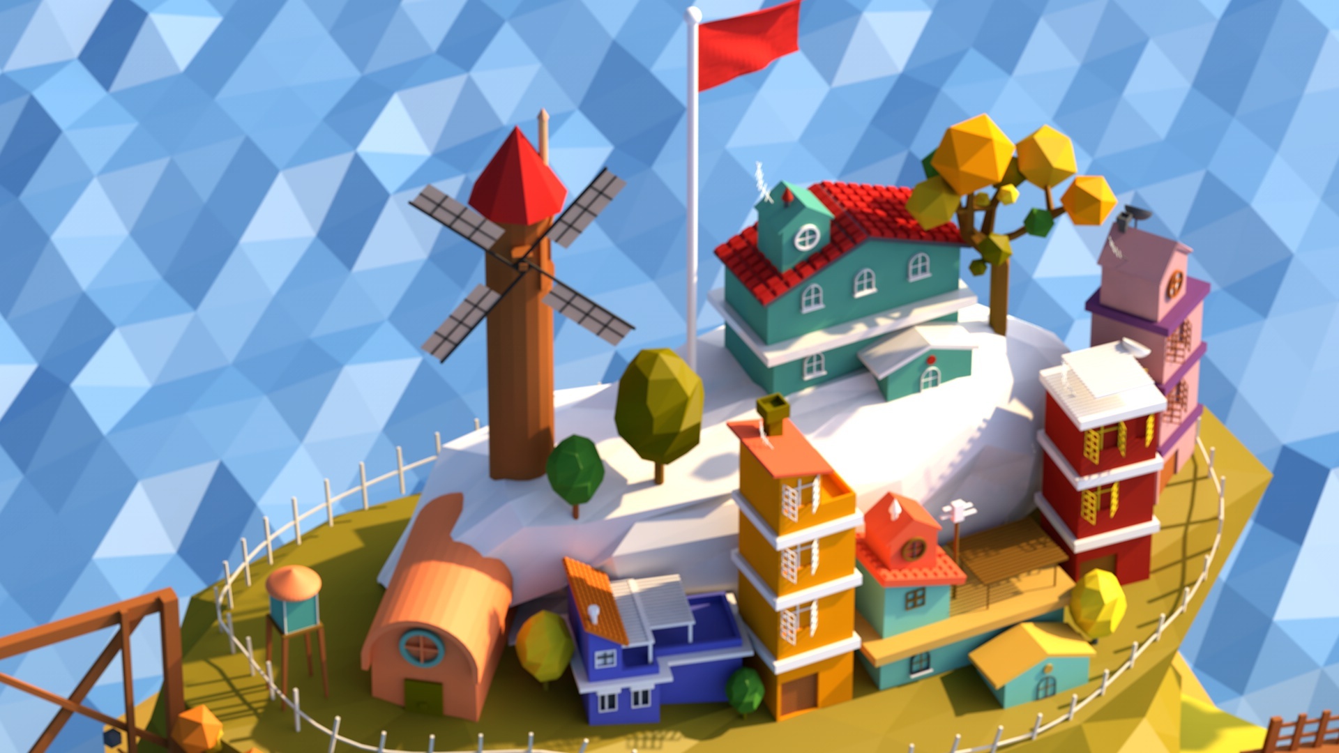 低面海岛模型 lowpoly island