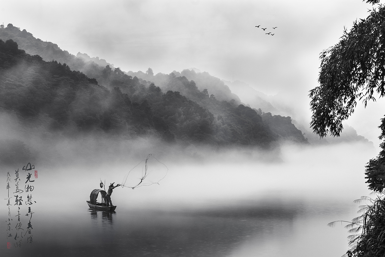 水墨写意小东江（图ZMTI2OTQ0MTE2） - 风光摄影 - 站酷设计师蓝调时刻原创素材 - 站酷ZCOOL