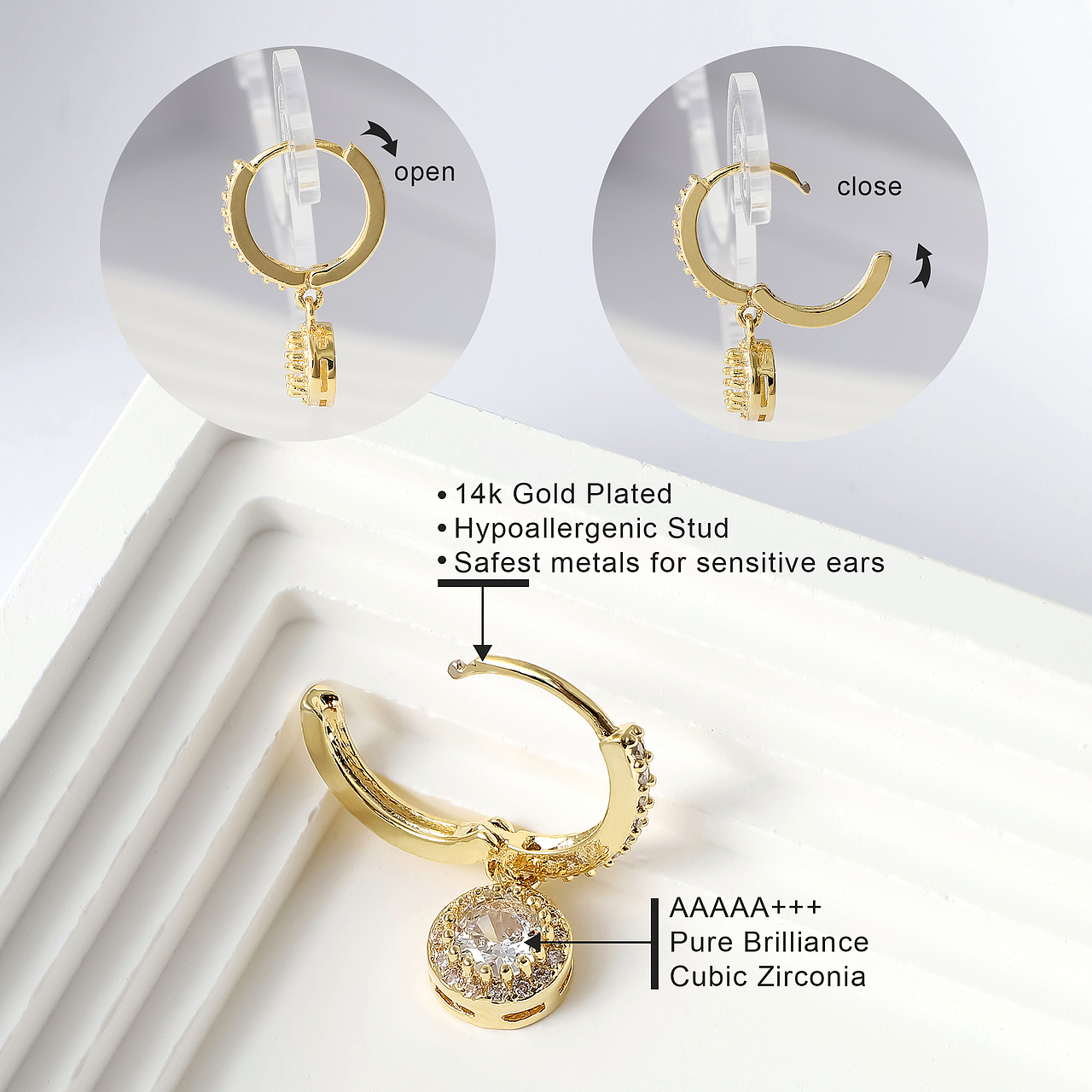 亚马逊产品图饰品耳坠耳钉图片拍摄主图精修排版设计