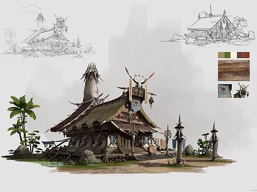洛克猴（杜震）部落建筑课范及过程图