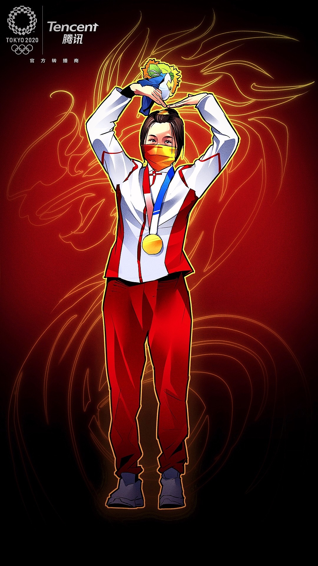 腾讯2021东京奥运会插画海报_acebang-站酷zcool