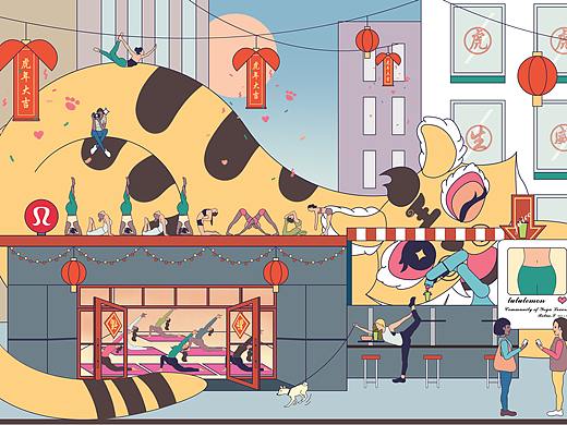 大场景插画练习#dinlab扁平插画与思维创作营#