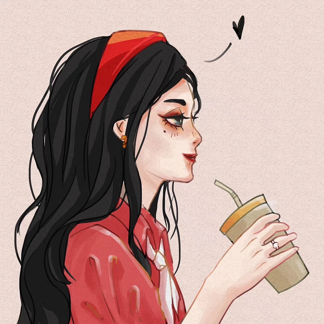 一组少女头像练习