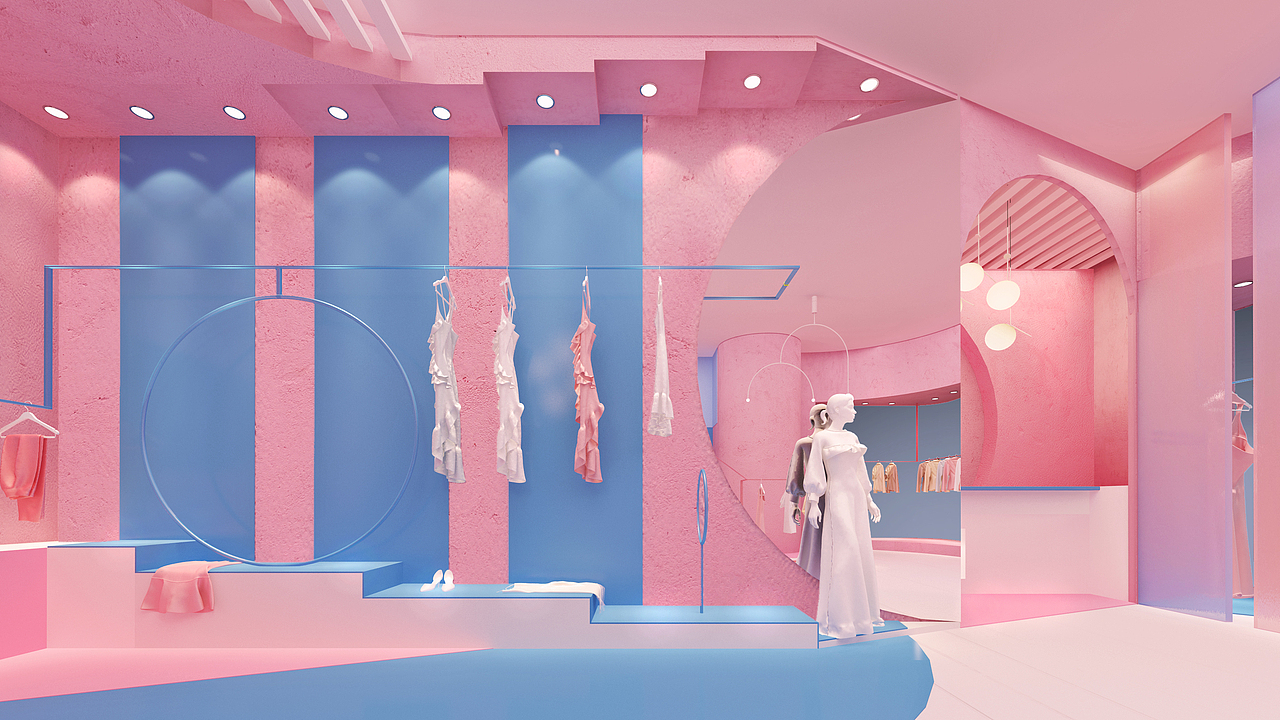 空间设计类作品01—品牌商业店铺展示设计（图ZMTAwMTMyMDQ4） - 家装设计 - 站酷设计师BELLBELLAny原创素材 - 站酷ZCOOL