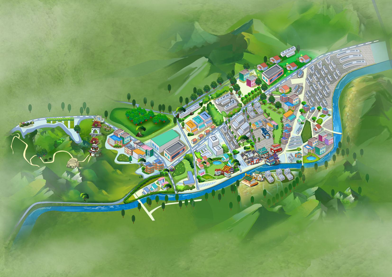 杭州专业景点介绍线路设计游乐园全景图导览图