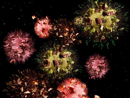 用食物放一场别出心裁的食物烟花