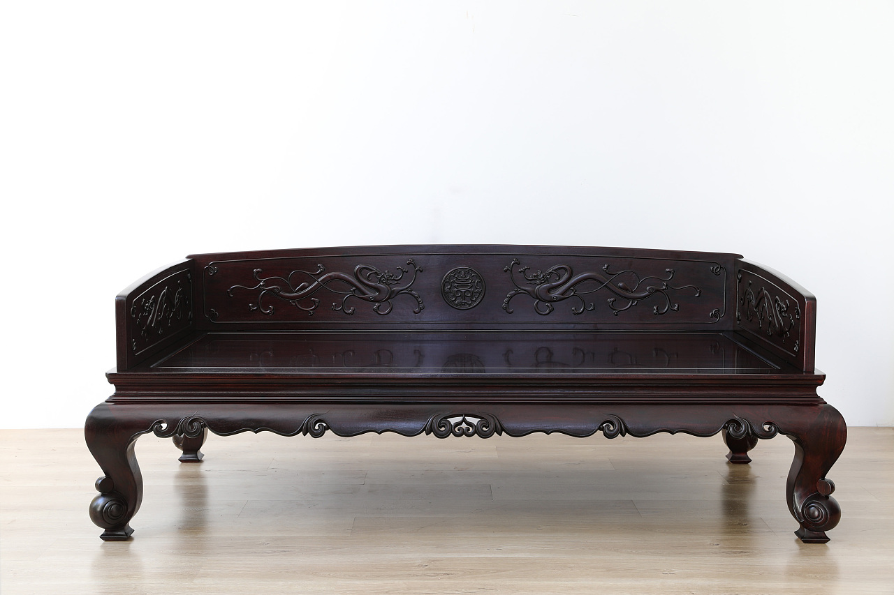 螭龙罗汉床赞比亚血檀