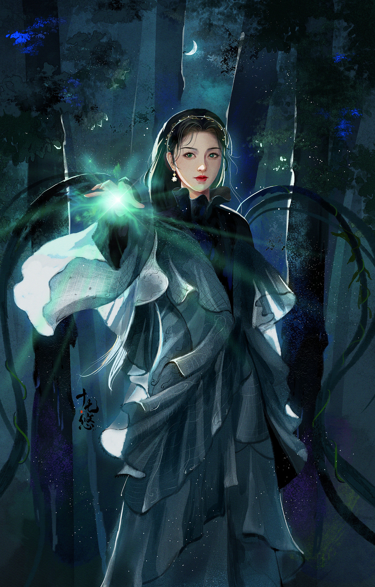 司藤|插画|艺术插画|十七悠_原创作品-站酷(zcool)