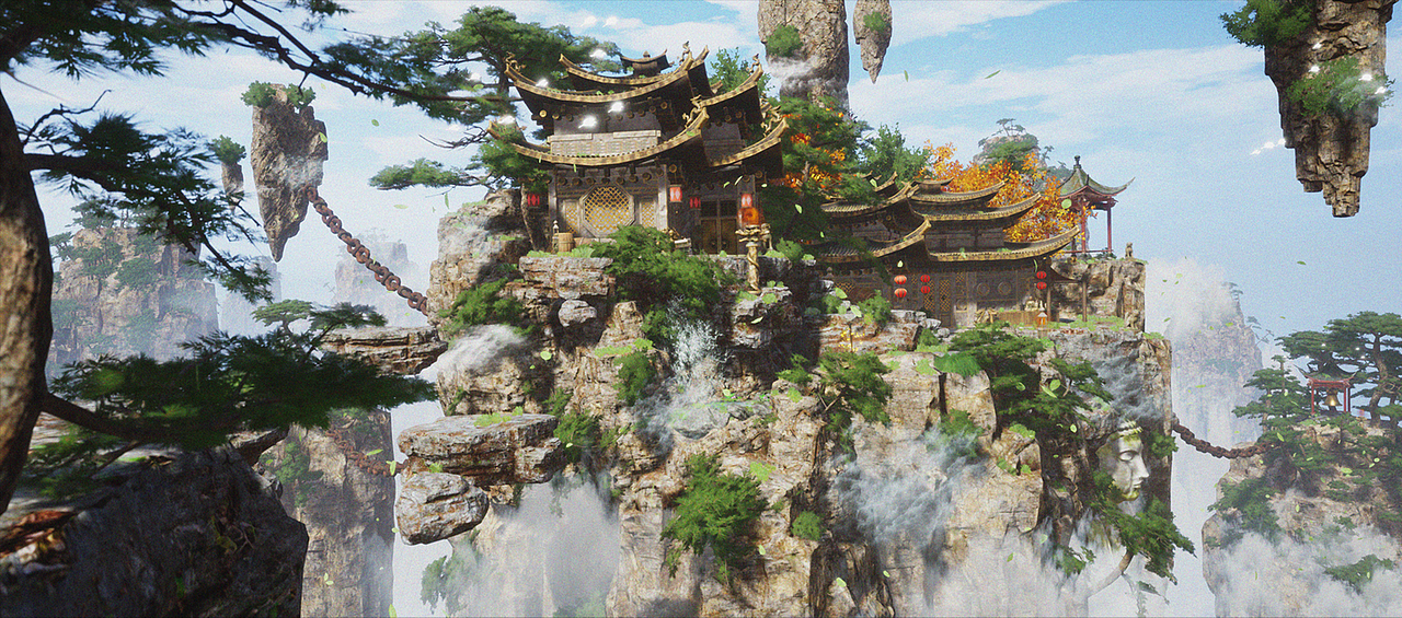 《山不在高》UE4 个人作品（图ZMjY4NDI0NDg0） - 场景 - 站酷设计师无聊的小健健原创素材 - 站酷ZCOOL