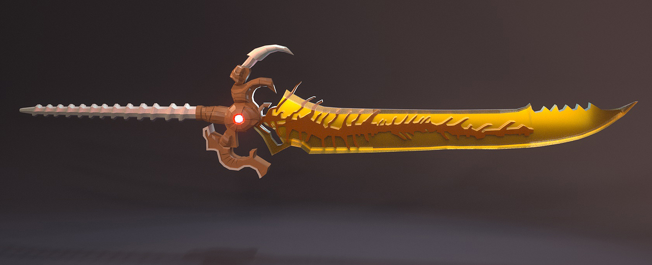 神兵玄奇虎魄太刀c4d建模mhw怪物猎人世界mod