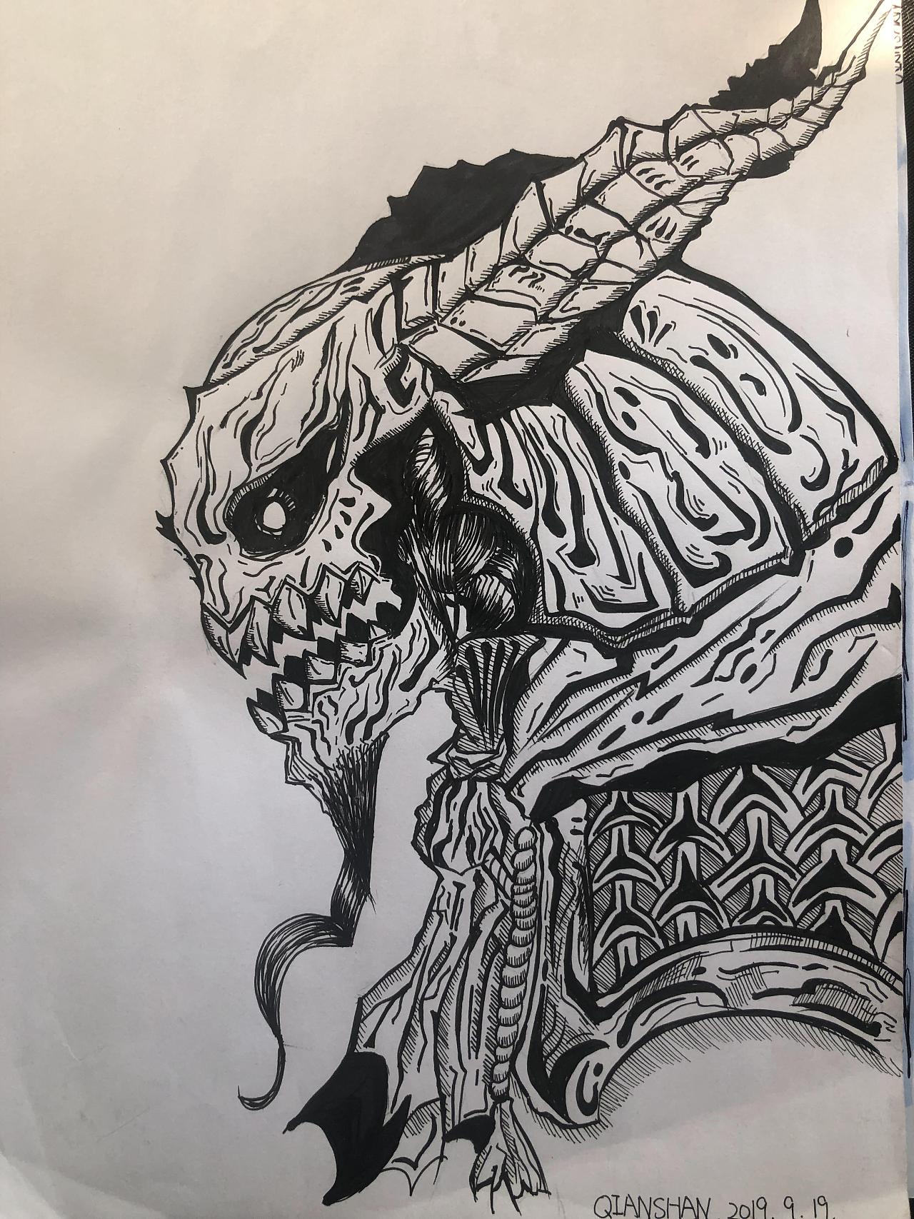 鬼将军(临摹站酷上一位大神的画作)