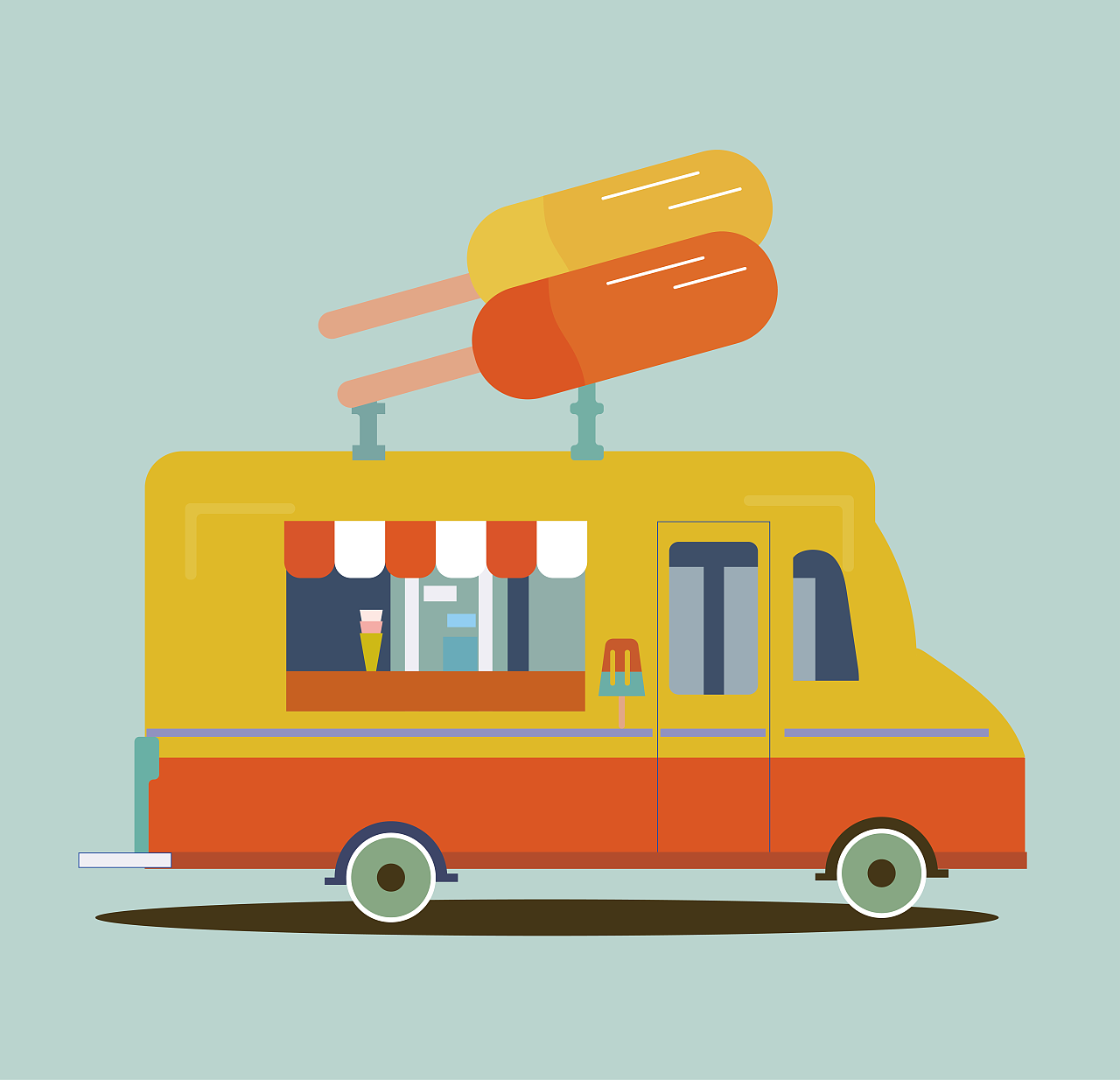 扁平风小汽车|插画|商业插画|泡芙酱_puff - 临摹作品 - 站酷 (zcool)