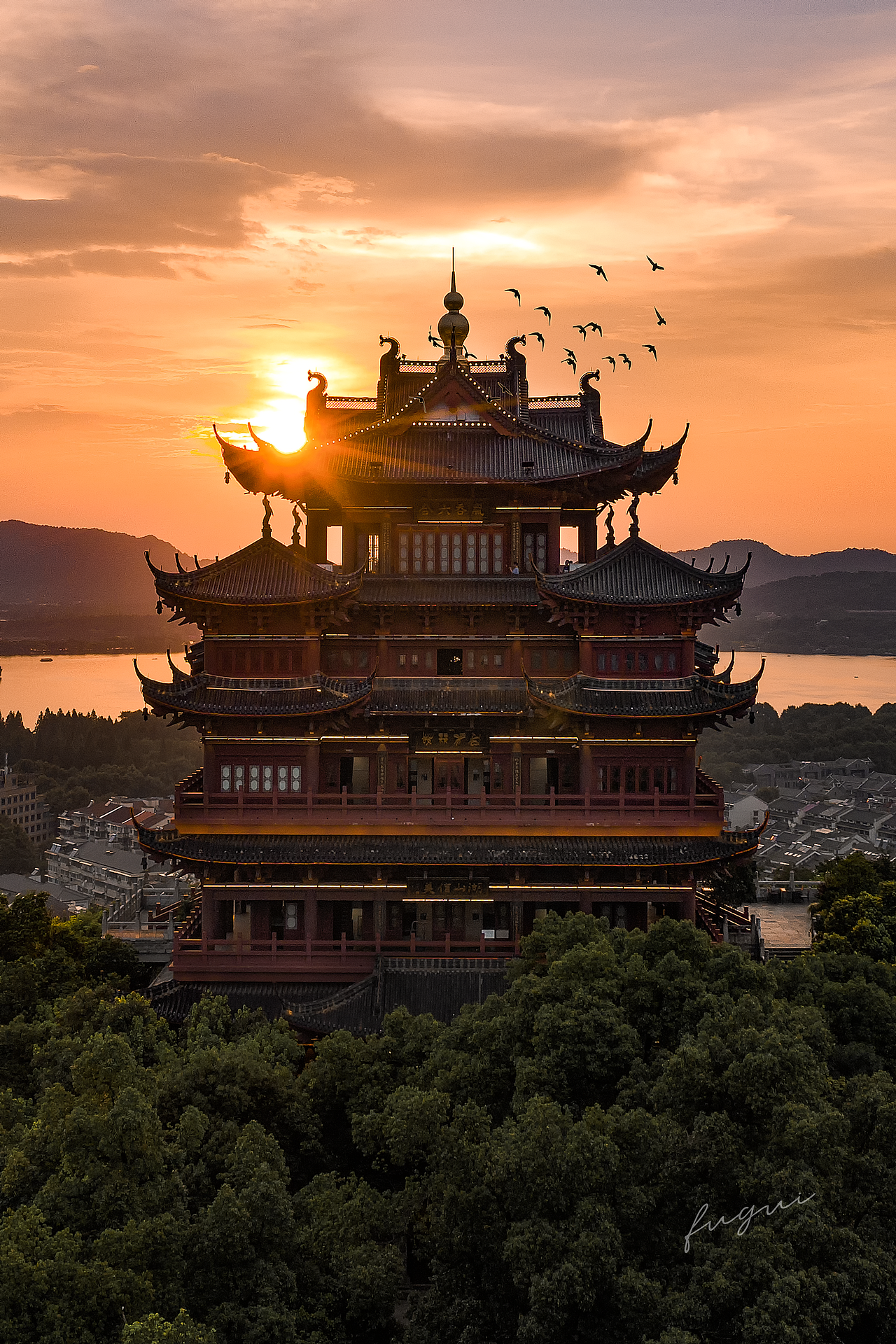 fuguivisionstudio杭州的塔殿城市风光摄影
