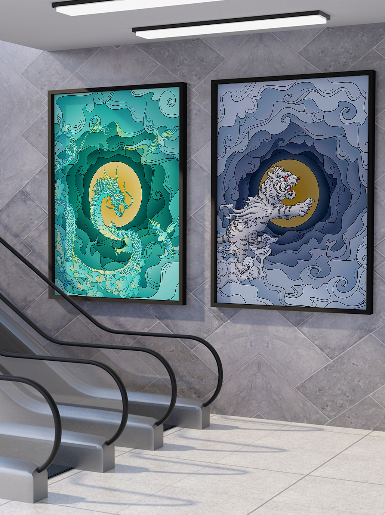 天之四灵（图ZMjU5MTgxMTcy） - 商业插画 - 站酷设计师如虎添翼包装插画原创素材 - 站酷ZCOOL