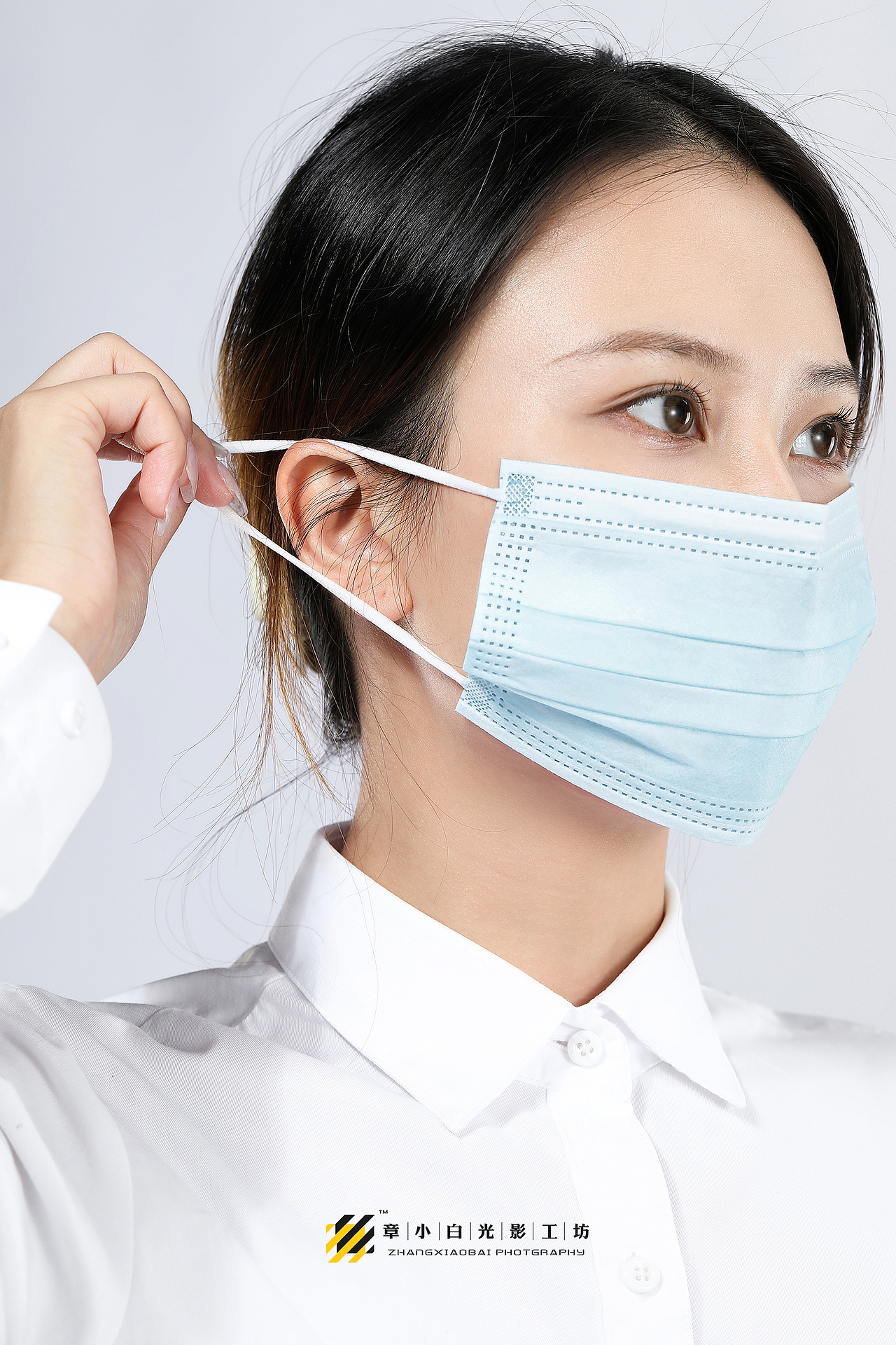 口罩拍摄产品摄影模特修图电商详情页摄影章小白