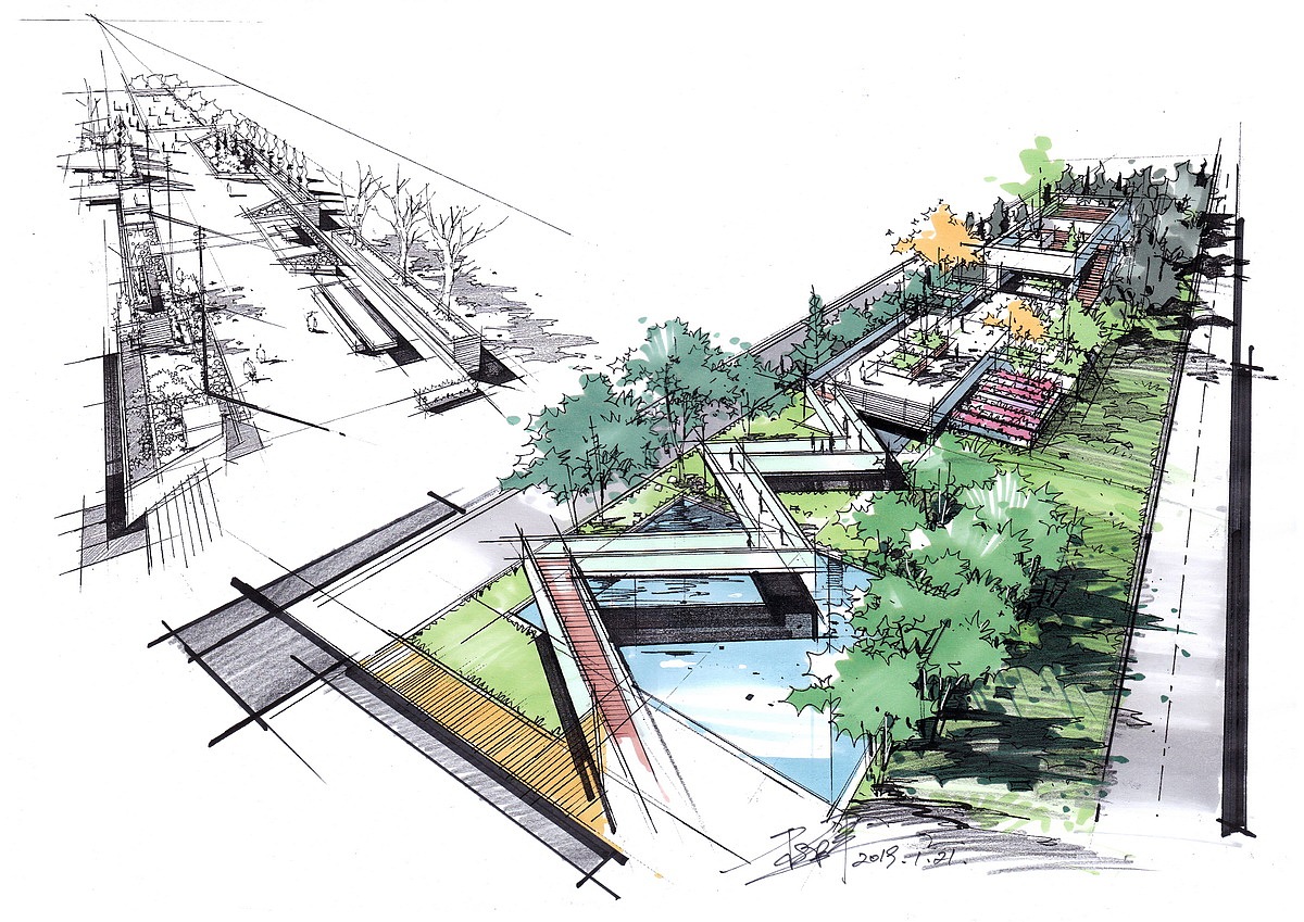 杜健景观手绘作品(卓越手绘)