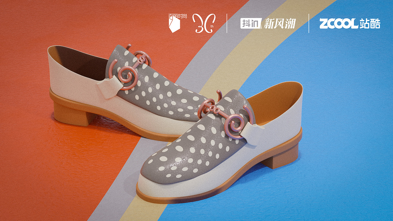 思加图奶油鞋——波点