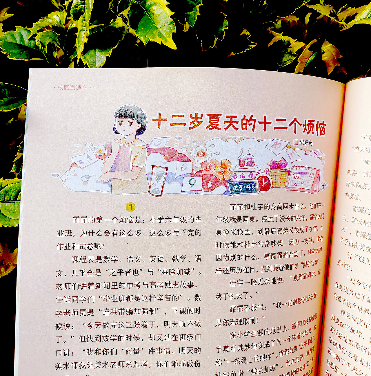 《小读者》杂志 故事插图 《十二岁夏天的十二个烦恼》