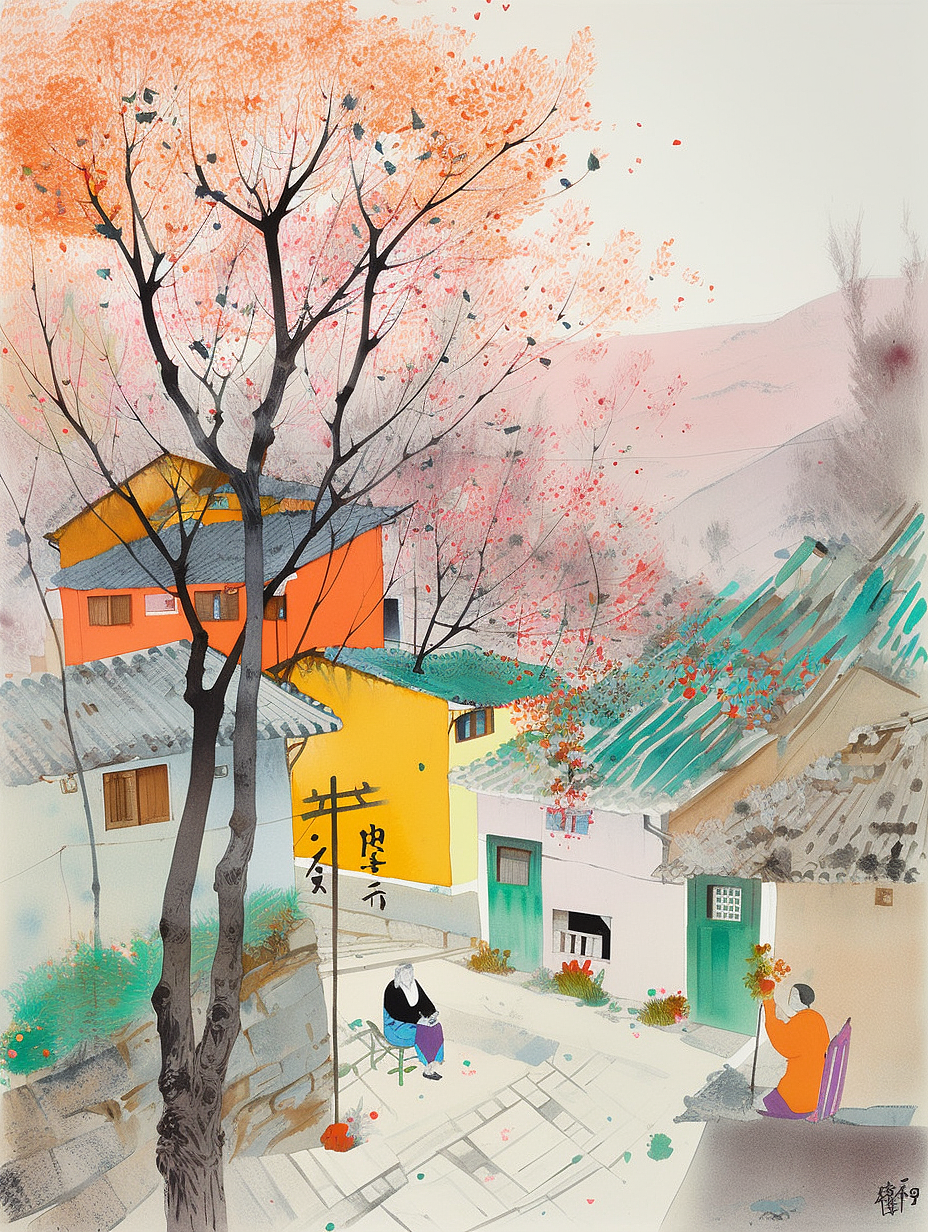 村子里的老人慢慢从一群变成三五个，到现在一两个。
<br>写到这，想起我奶奶，泪流满面。