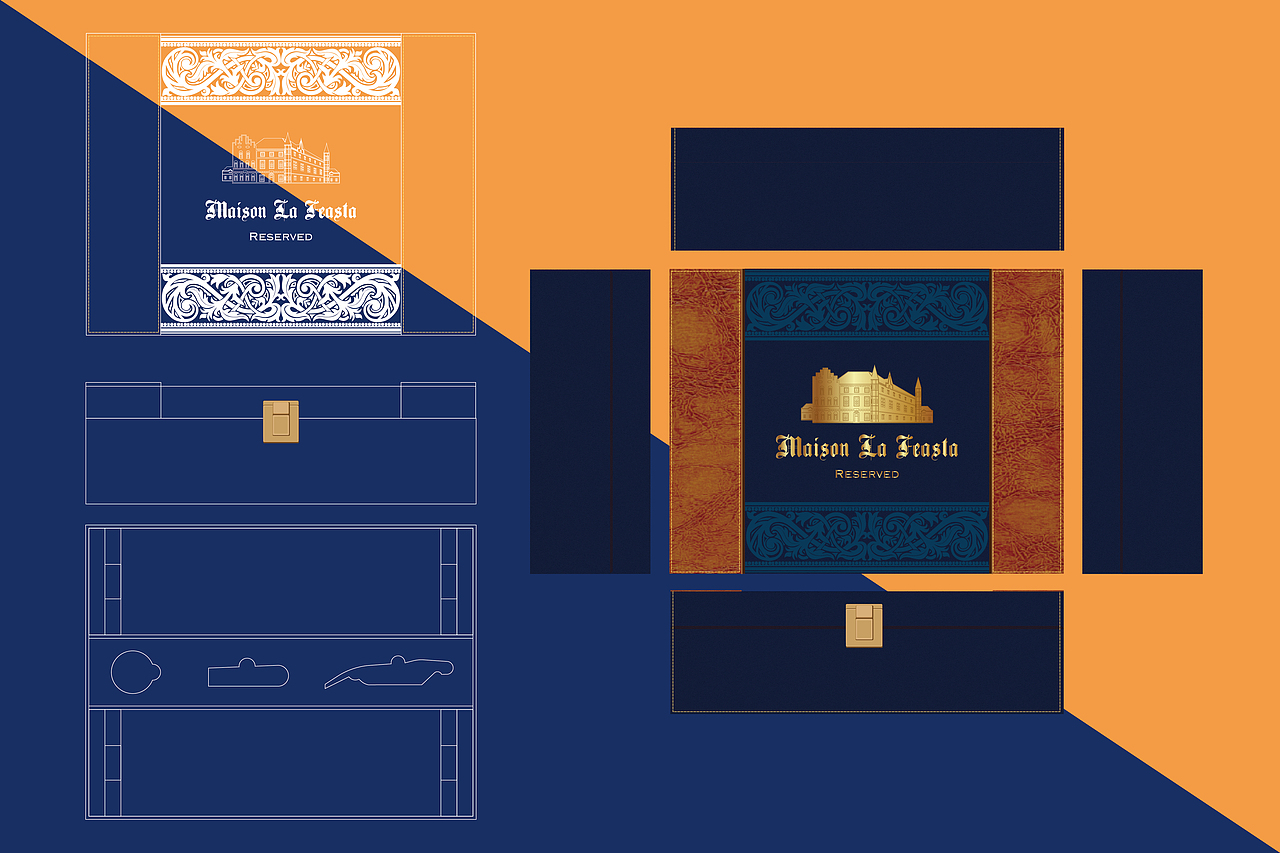 红酒双支皮盒包装设计